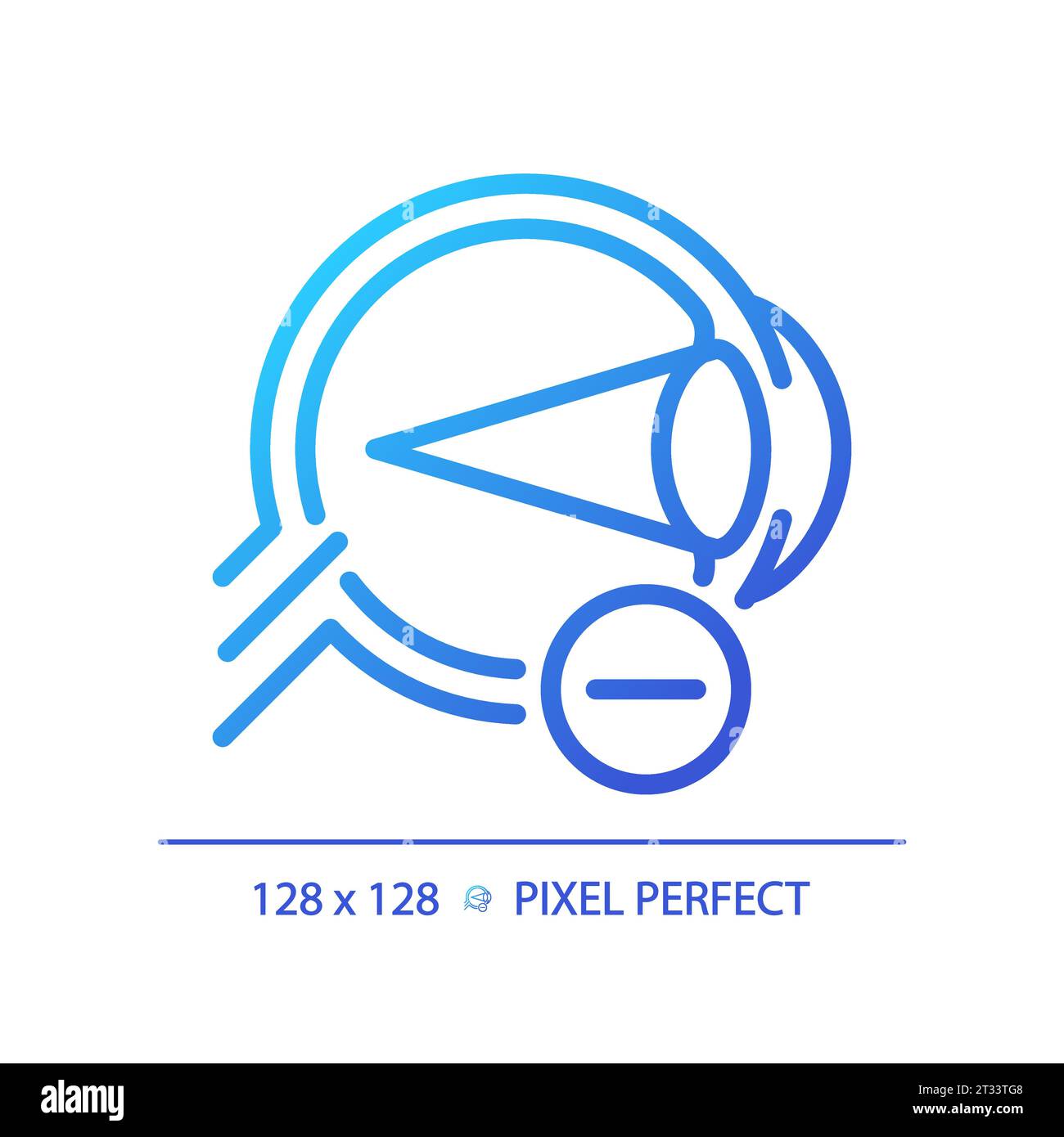 2D simple thin linear gradient myopia icon Stock Vector