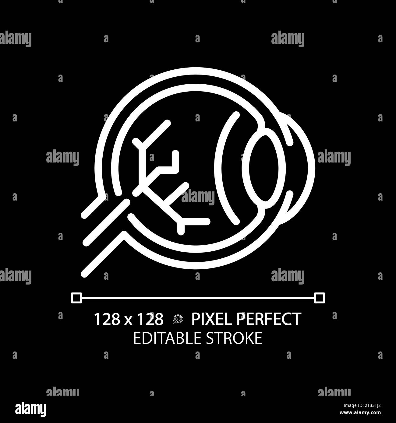 2D customizable simple thin linear white eyestrain icon Stock Vector ...