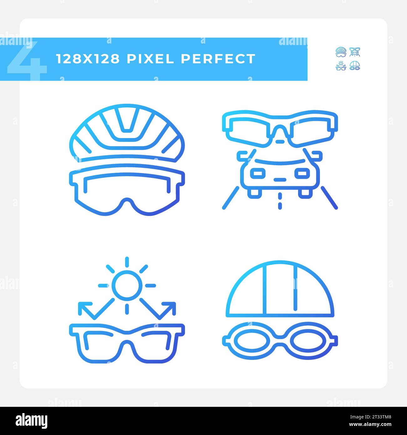 Pixel perfect gradient eye care icons set Stock Vector