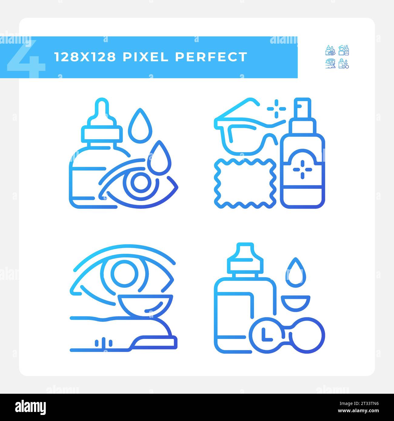 Set of pixel perfect gradient eye care icons Stock Vector Image & Art ...