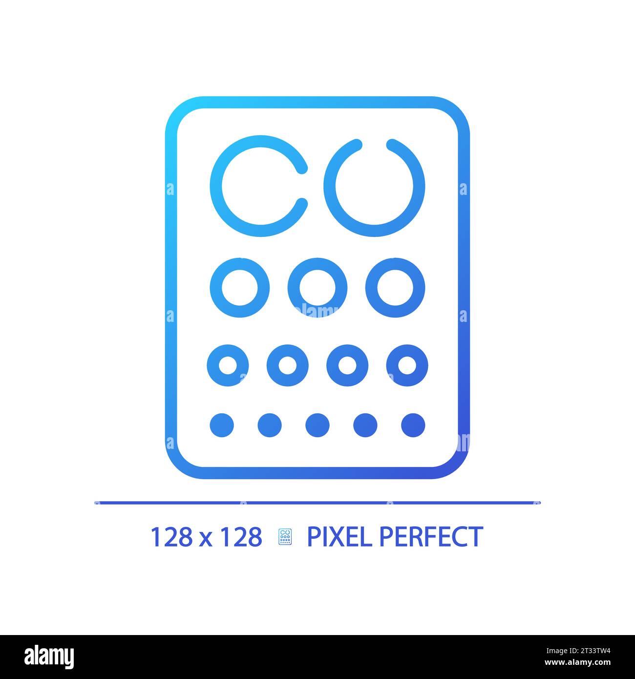 2D simple thin linear gradient eye chart icon Stock Vector