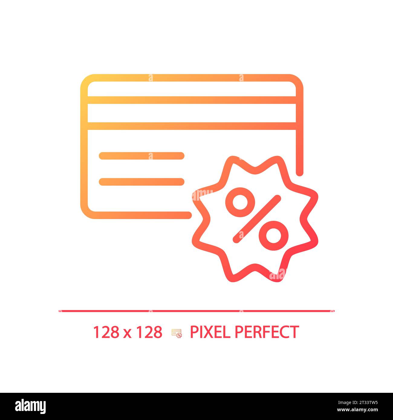 Simple thin linear gradient credit card icon Stock Vector