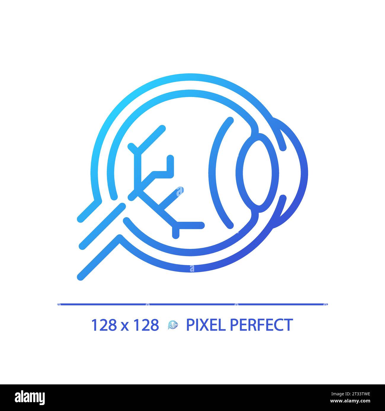 2D simple thin linear gradient eyestrain icon Stock Vector