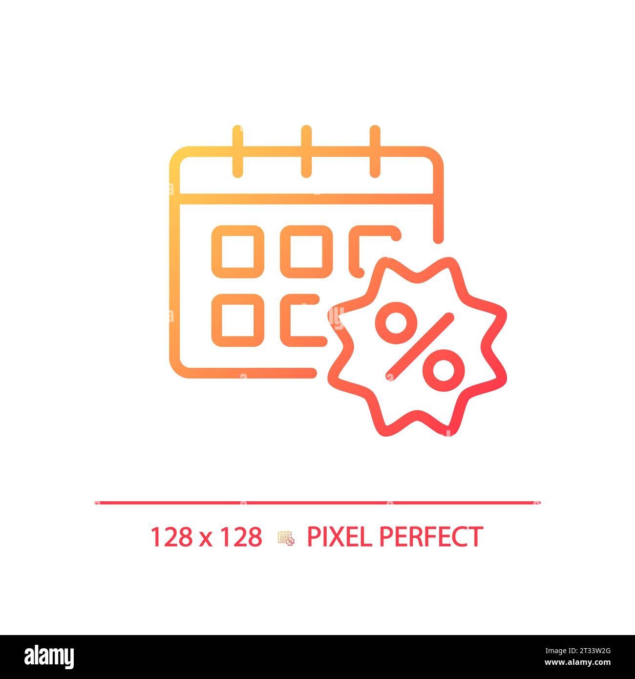 Simple thin linear gradient limited date discount icon Stock Vector