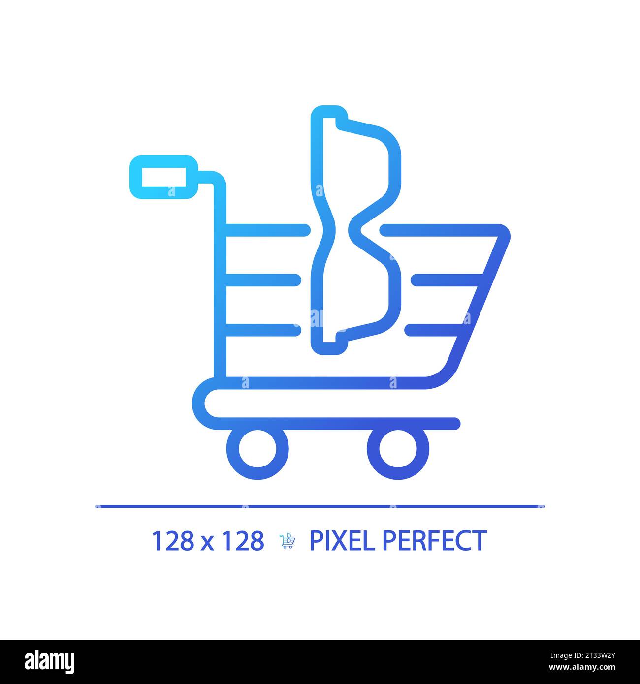 2D thin linear gradient eyeglasses with shopping cart icon Stock Vector