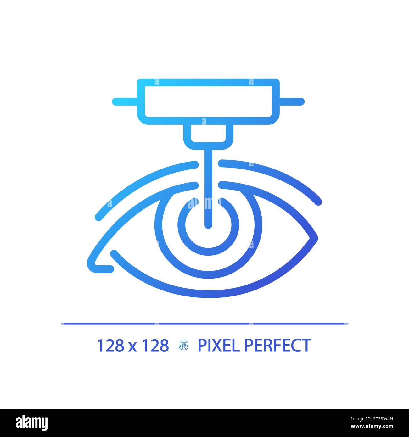 2D simple thin linear gradient laser surgery icon Stock Vector
