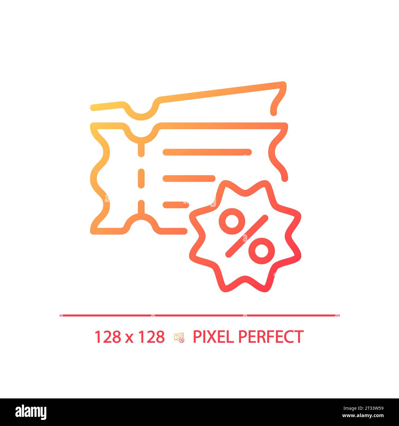 Thin linear gradient discount coupons icon Stock Vector