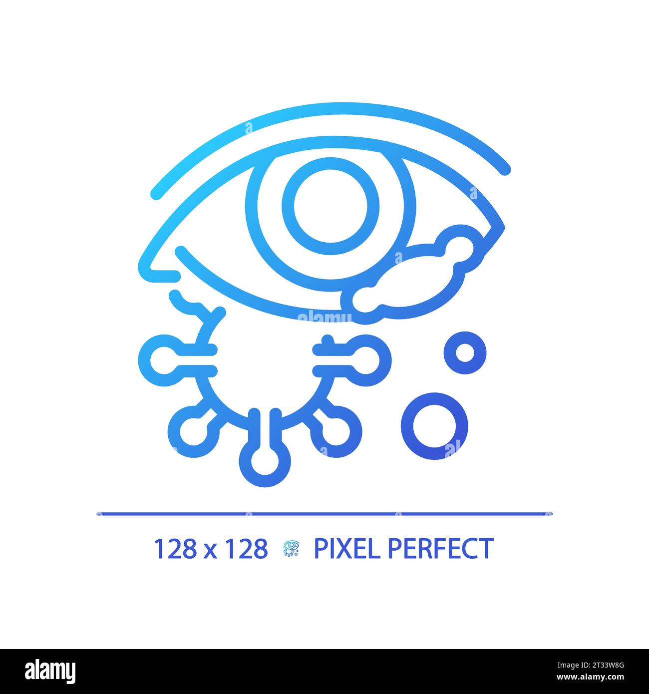 2D simple thin linear gradient eye infection icon Stock Vector