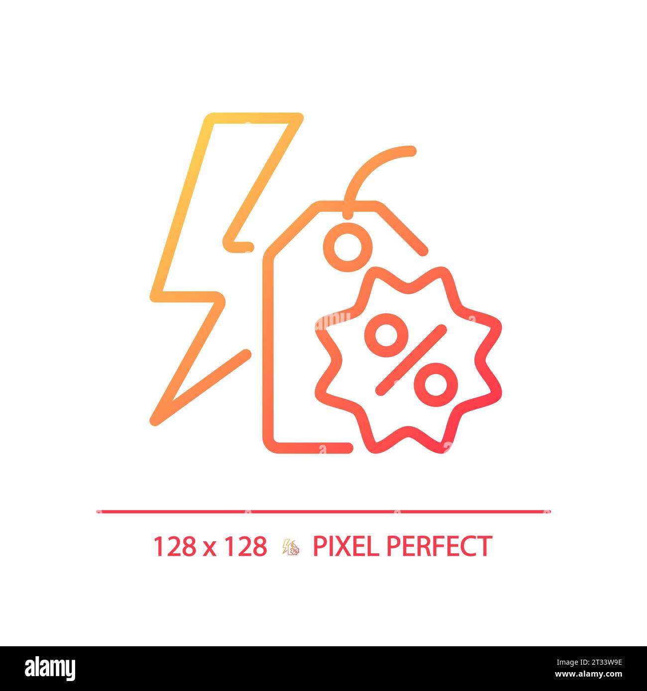 Simple thin linear gradient flash sale icon Stock Vector