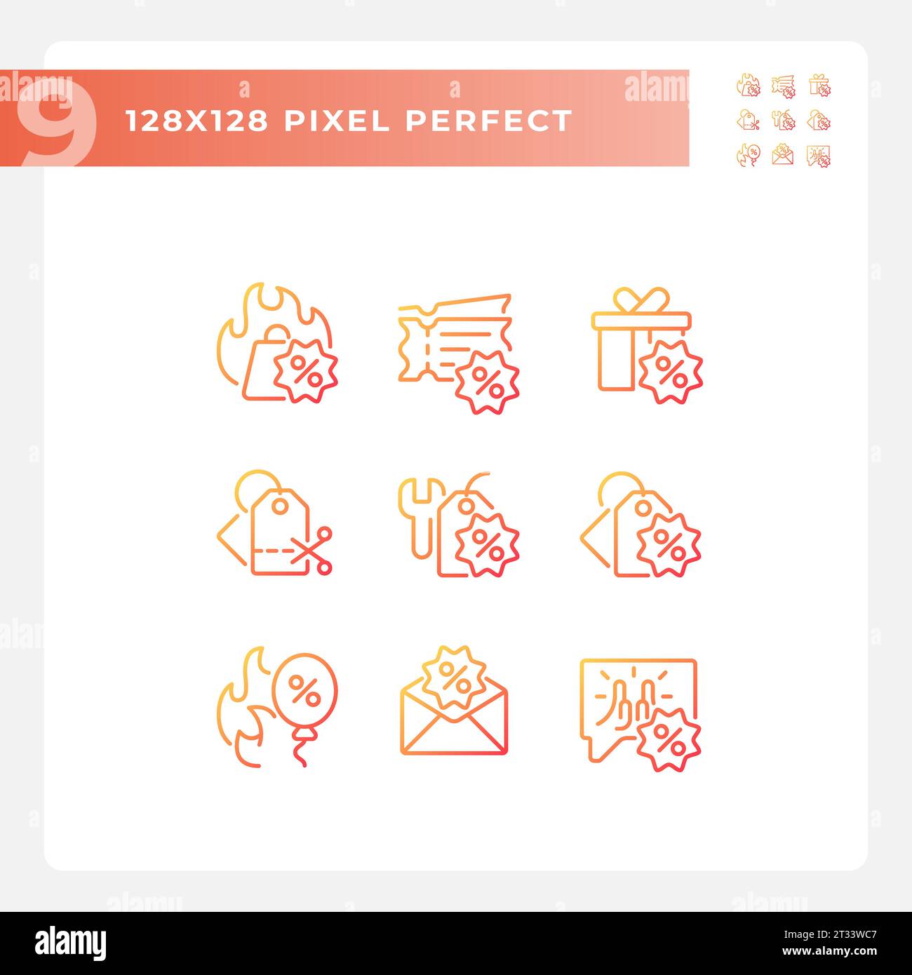 Set of pixel perfect gradient discounts icons Stock Vector Image & Art ...