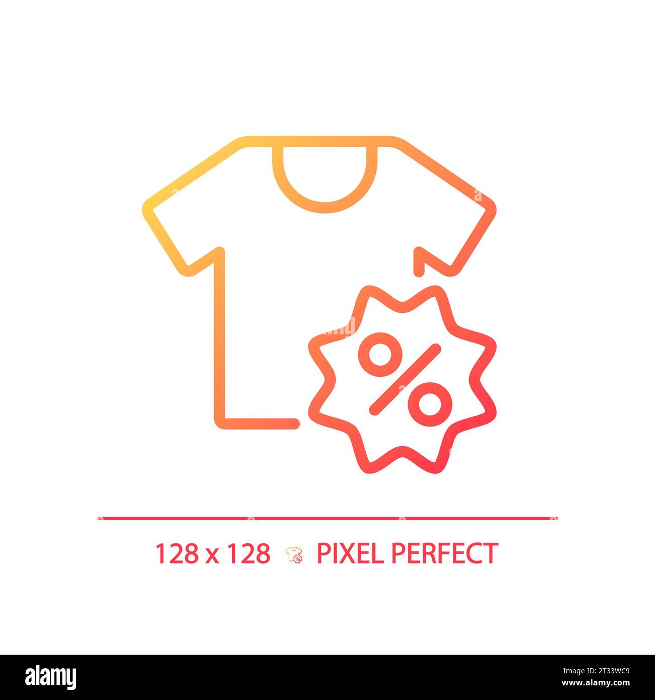 Thin linear gradient clothing discount icon Stock Vector