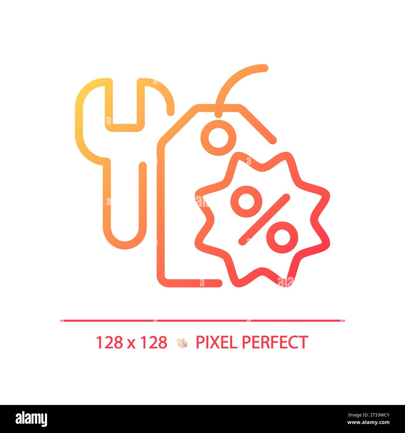Simple thin linear gradient tools discount icon Stock Vector