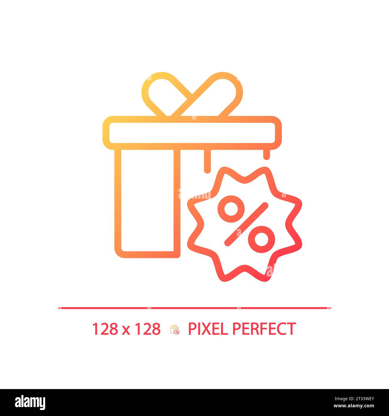 Simple thin linear gradient gift hamper icon Stock Vector