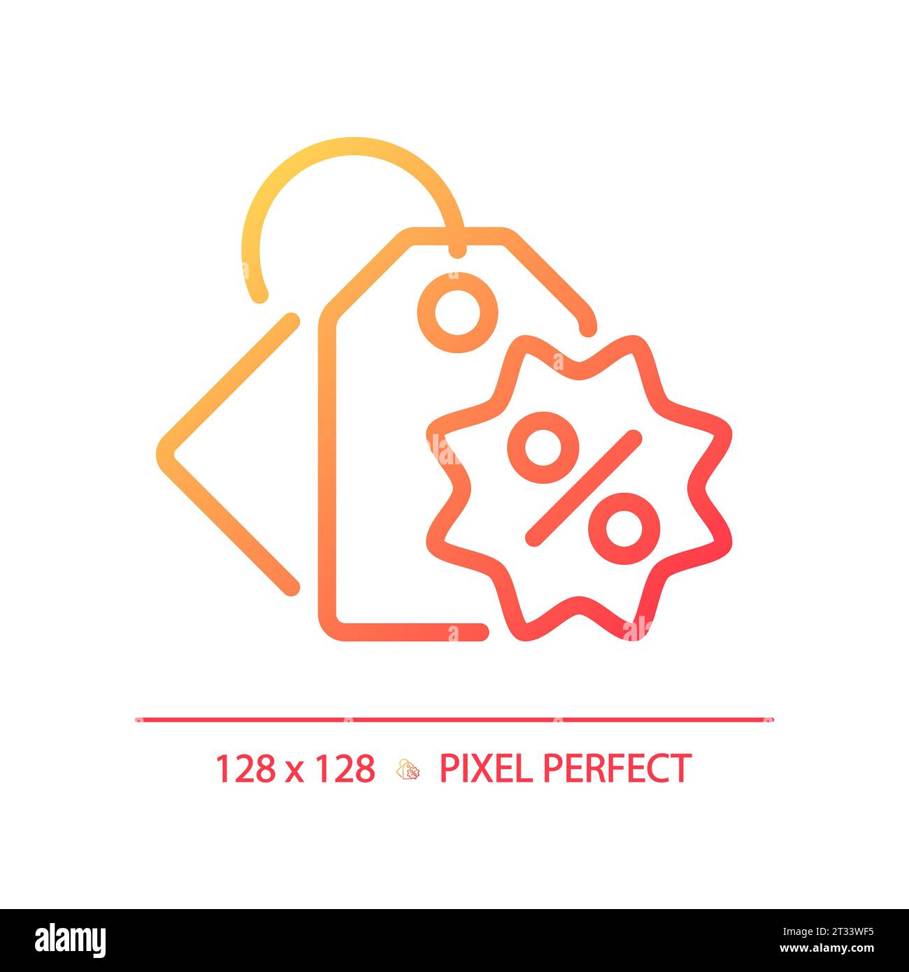 Simple thin linear gradient price tag icon Stock Vector