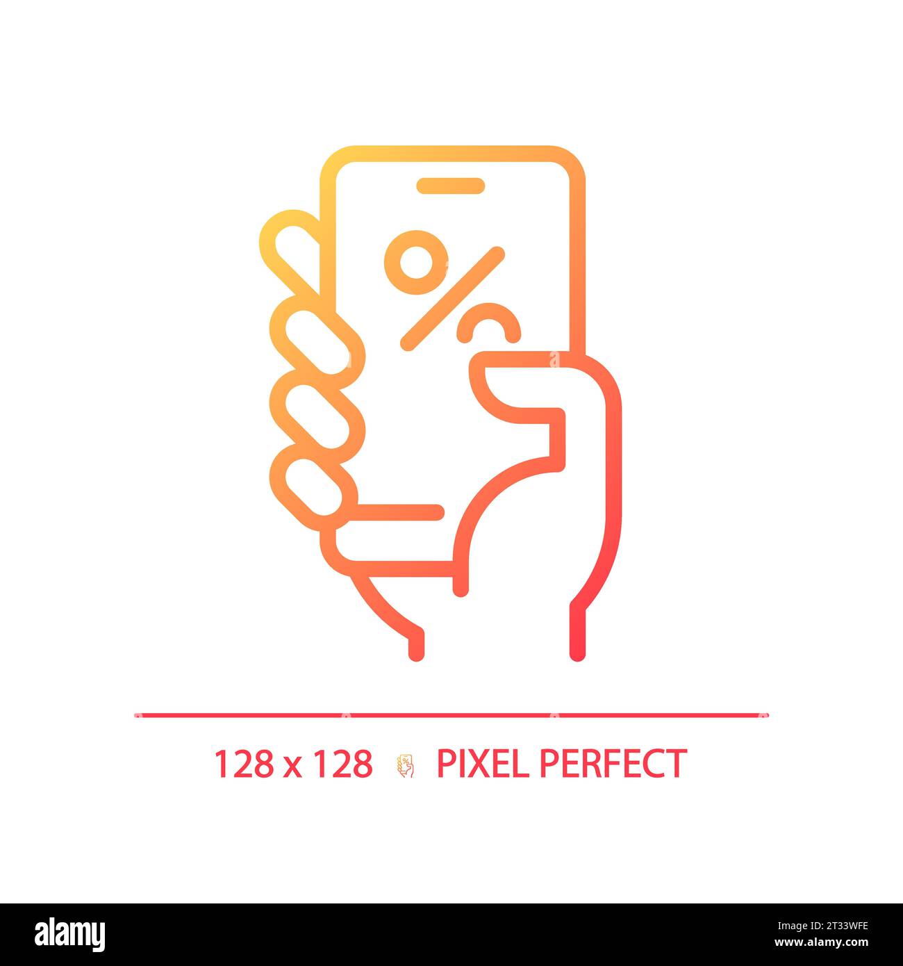 Simple thin linear gradient online discount icon Stock Vector