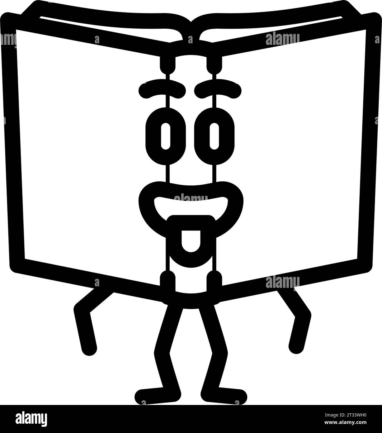 learning book character line icon vector illustration Stock Vector ...