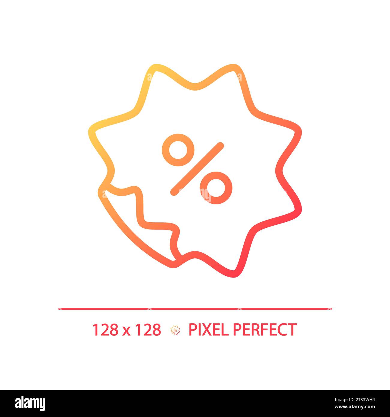 Simple thin linear gradient discount percentage icon Stock Vector