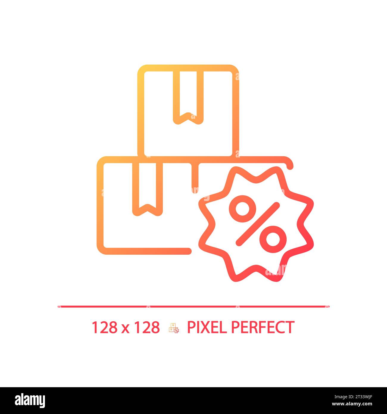 Thin linear tags with percentage gradient icon Stock Vector