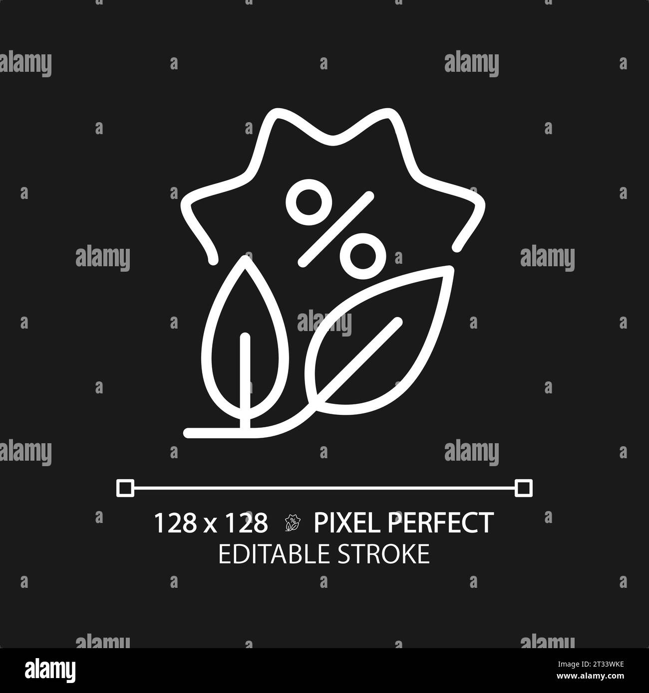 2D customizable simple thin line white plant discount icon Stock Vector ...