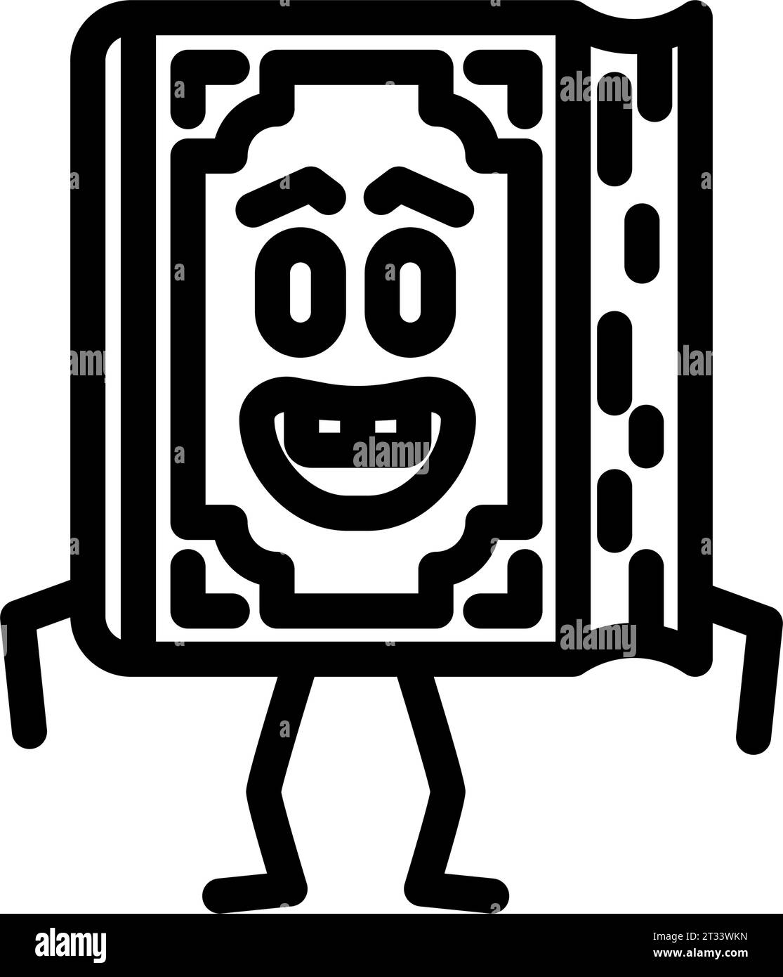 study book character line icon vector illustration Stock Vector Image ...
