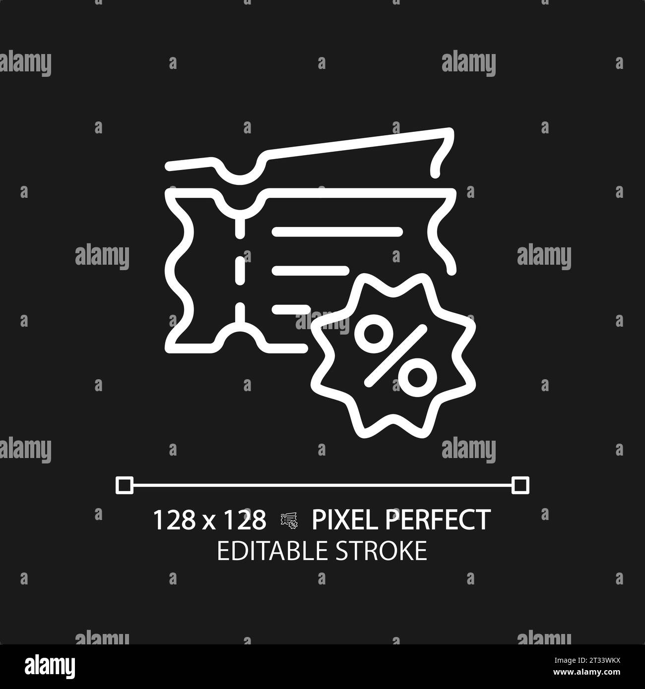 2D customizable thin line white discount coupons icon Stock Vector ...