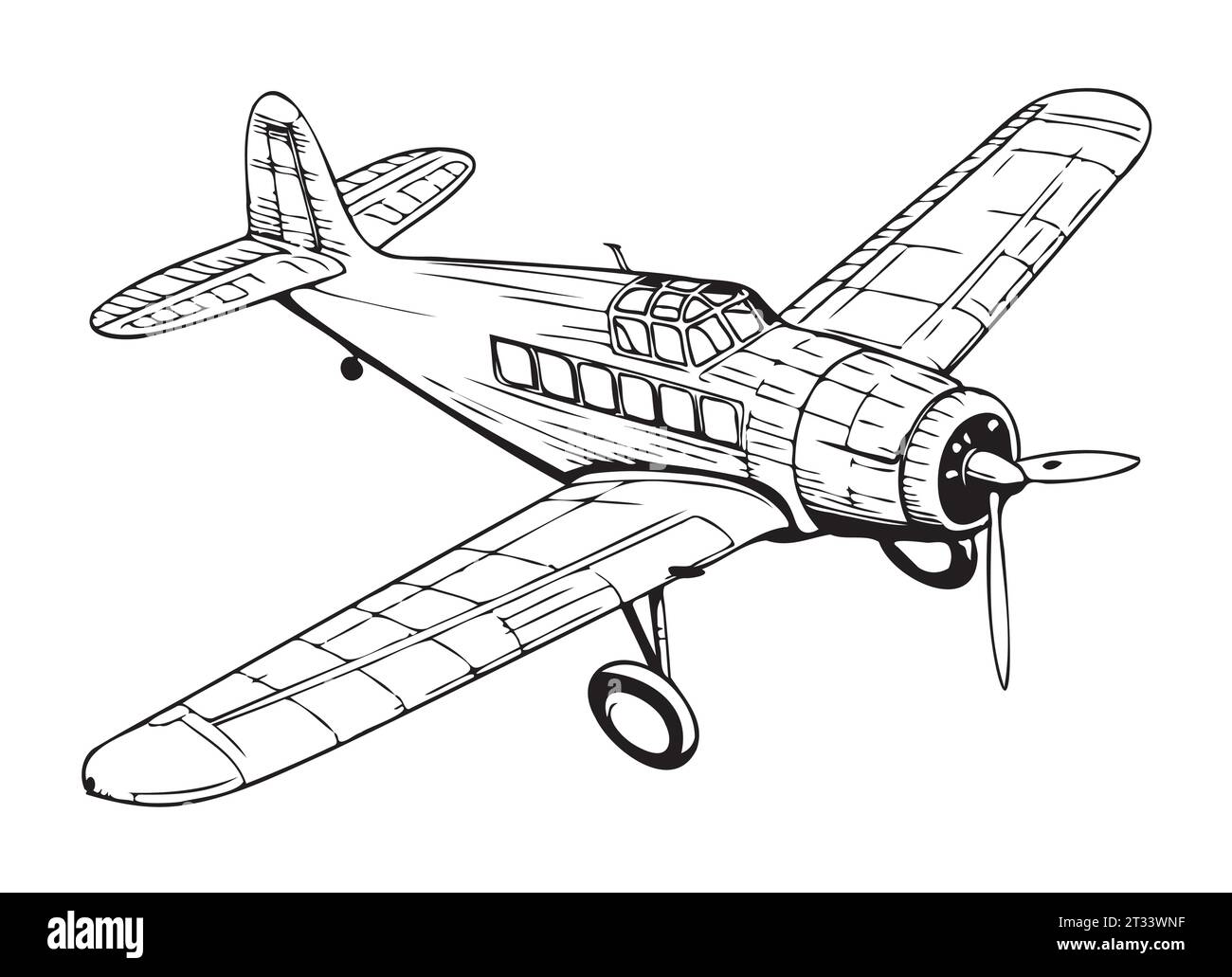 Airplane - Retro Ad Art Illustration Air transport Stock Vector