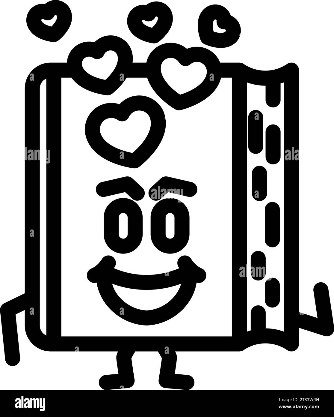 school book character line icon vector illustration Stock Vector Image ...