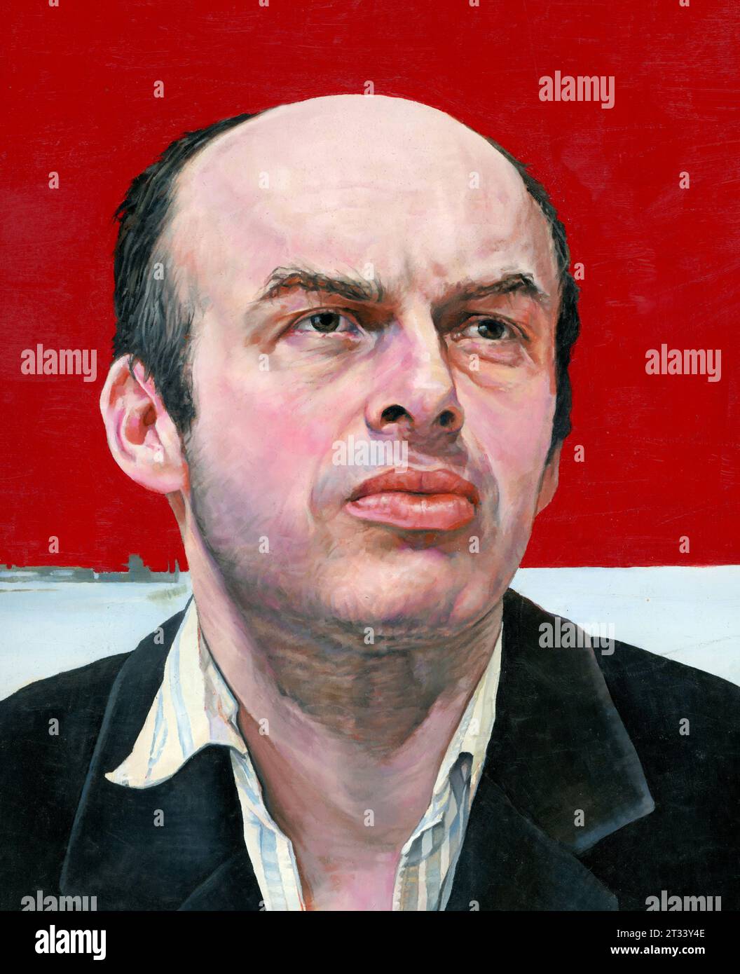 Original painting of Soviet dissident and politician Natan Sharansky from his autobiography 'Fear No Evil'. Stock Photo