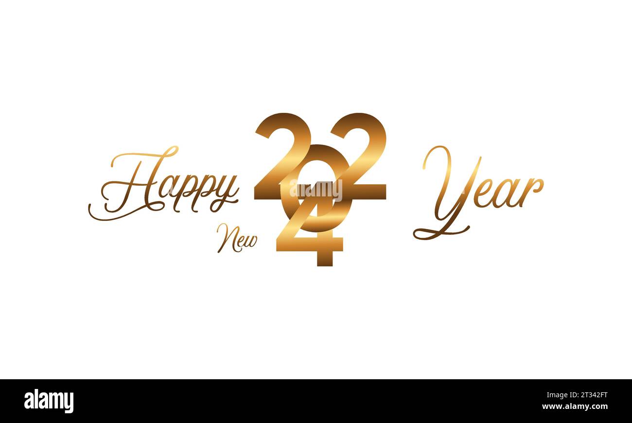 Happy New Year 2024 Celebration Festive Concept with Fireworks, Party Hats, and Christmas ball 