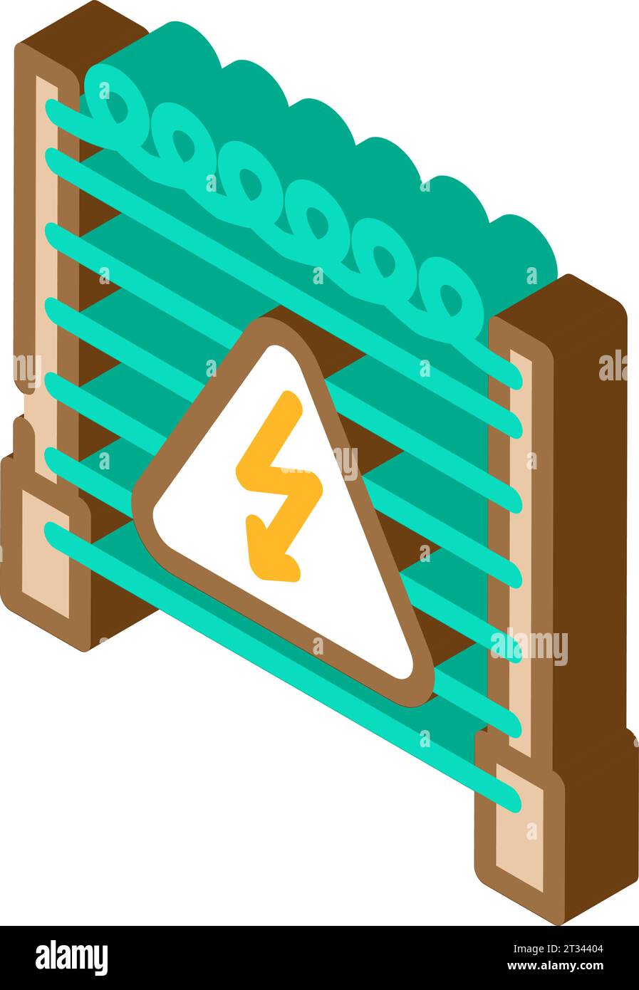 caution electricity isometric icon vector illustration Stock Vector ...