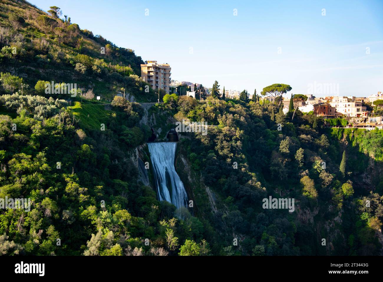 Great Waterfall in Tivoli - Italy Stock Photo