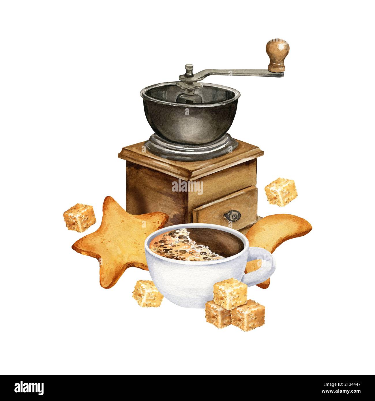 Watercolor painting coffee cup hi-res stock photography and images - Page 4  - Alamy, image size:1300x1390