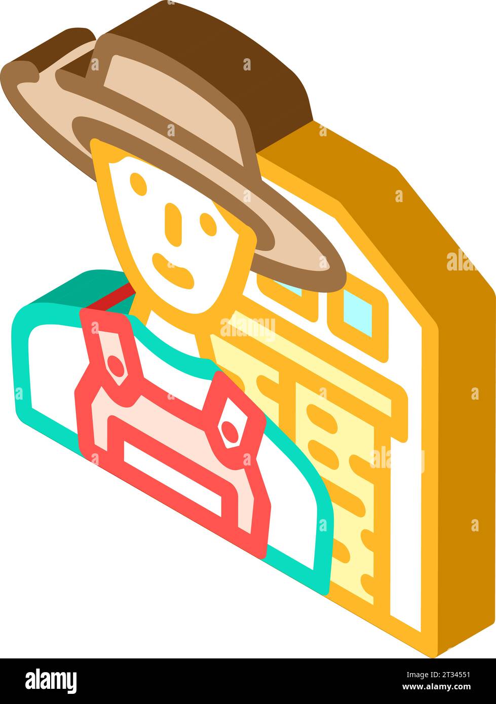 pig farmer animal isometric icon vector illustration Stock Vector Image ...