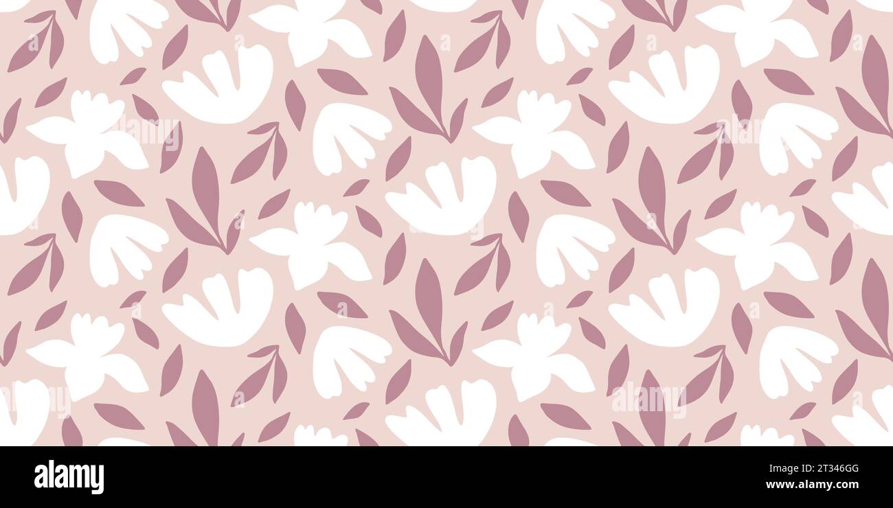 Hand Drawn Floral Seamless Pattern Beauty Flowers Stock Vector Image ...