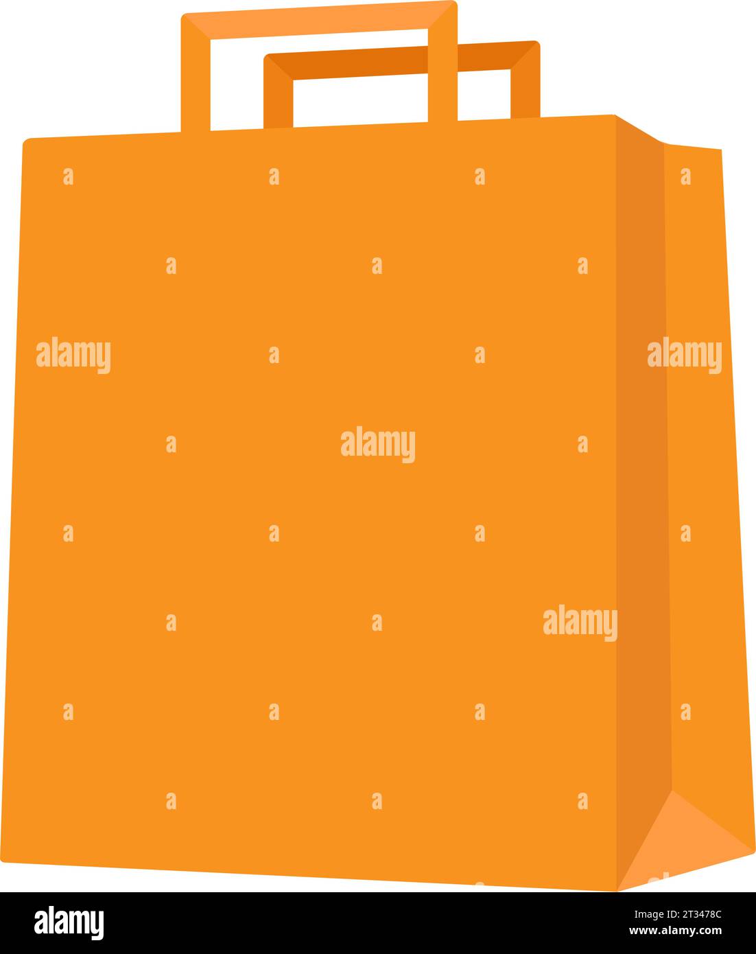 Orange color Shopping bag mockup. Vector illustration Stock Vector