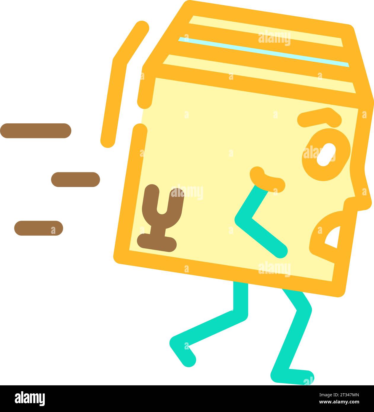 run cardboard box character color icon vector illustration Stock Vector ...