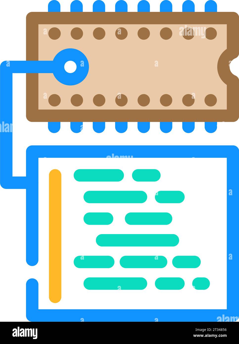 microcontroller programming electronics color icon vector illustration Stock Vector