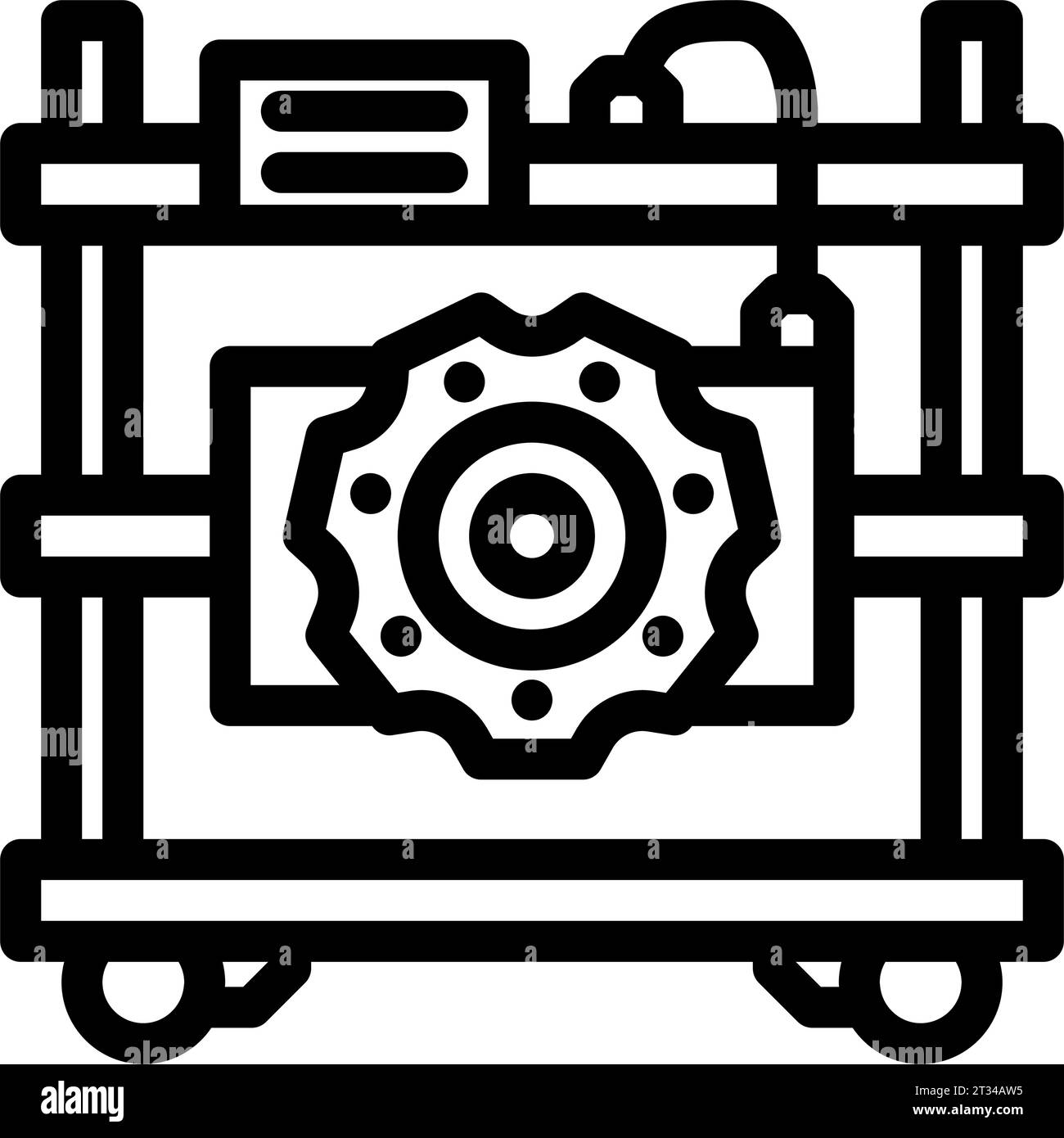 brake system repair aircraft line icon vector illustration Stock Vector ...