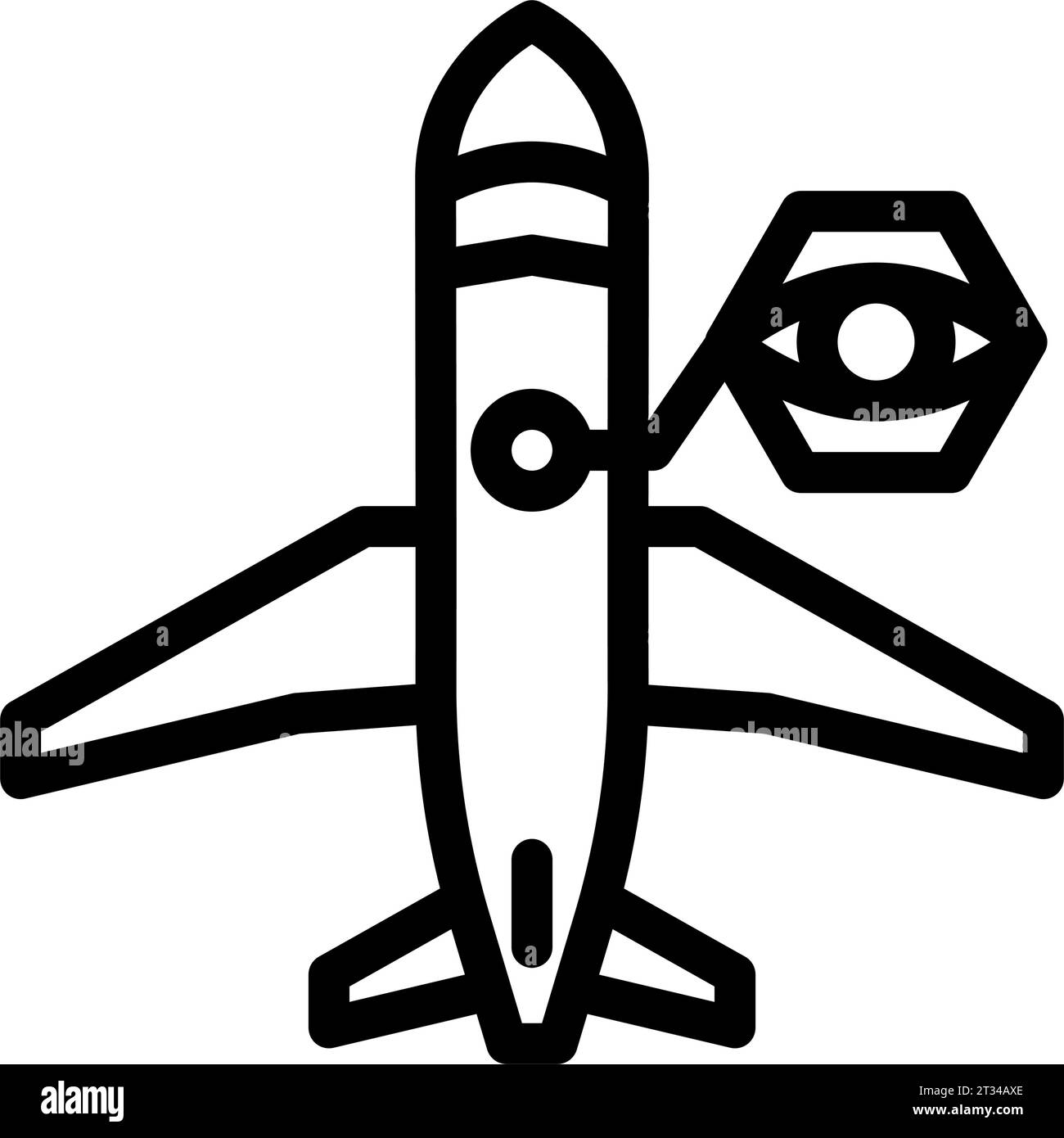 fuselage examination aircraft line icon vector illustration Stock ...