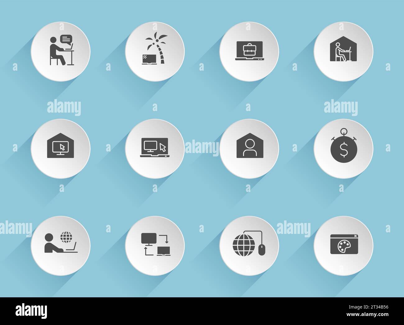 work at home vector icons Stock Vector