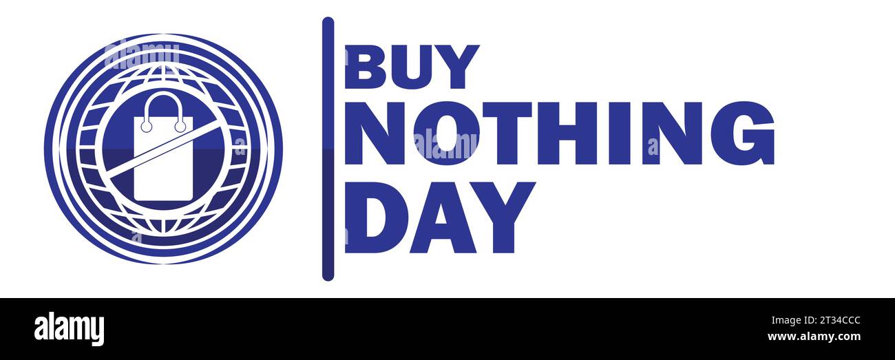 Buy Nothing Day banner with a shopping bag. Vector illustration isolated on white background. Stock Vector
