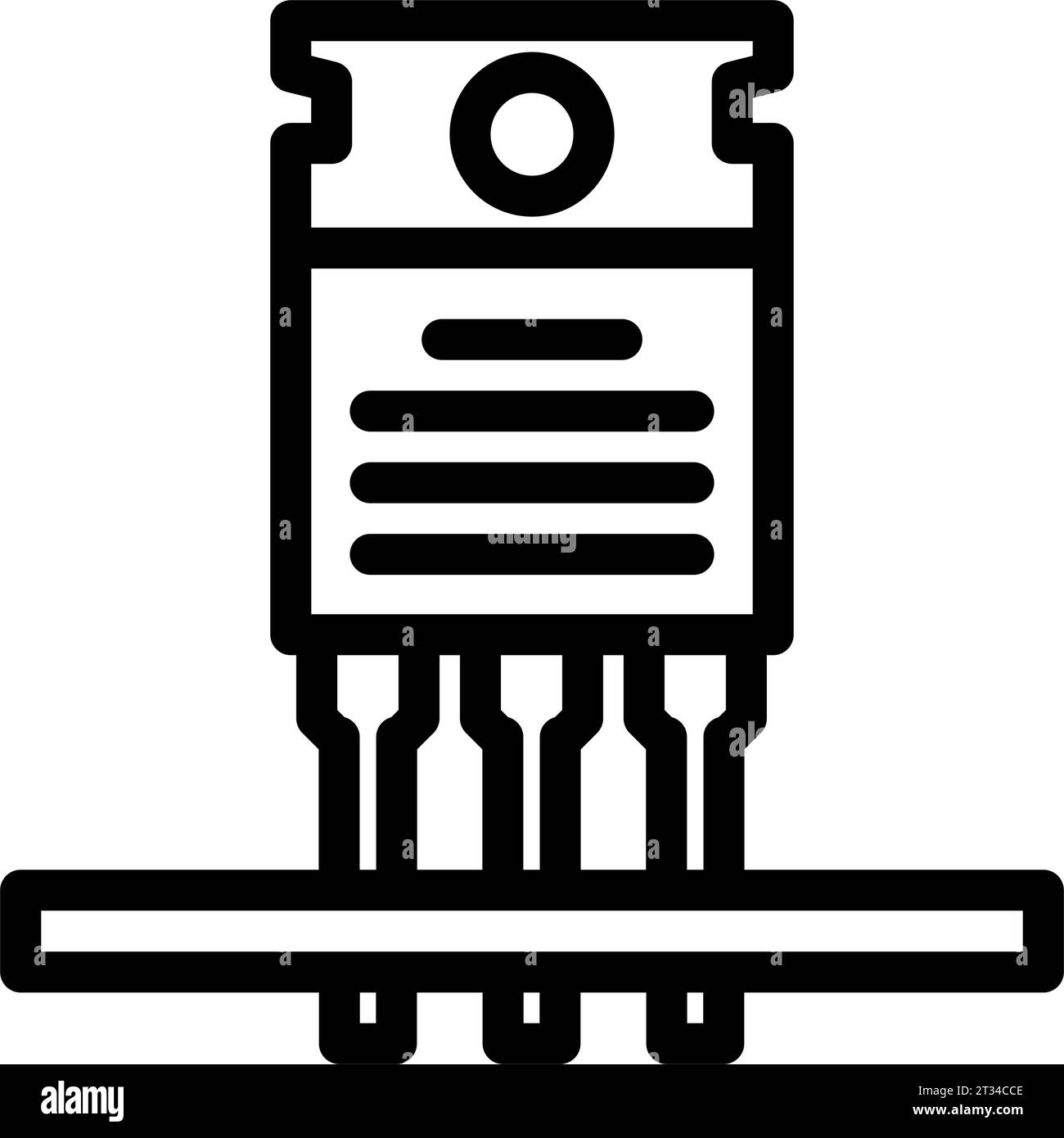 transistor installation electronics line icon vector illustration Stock ...