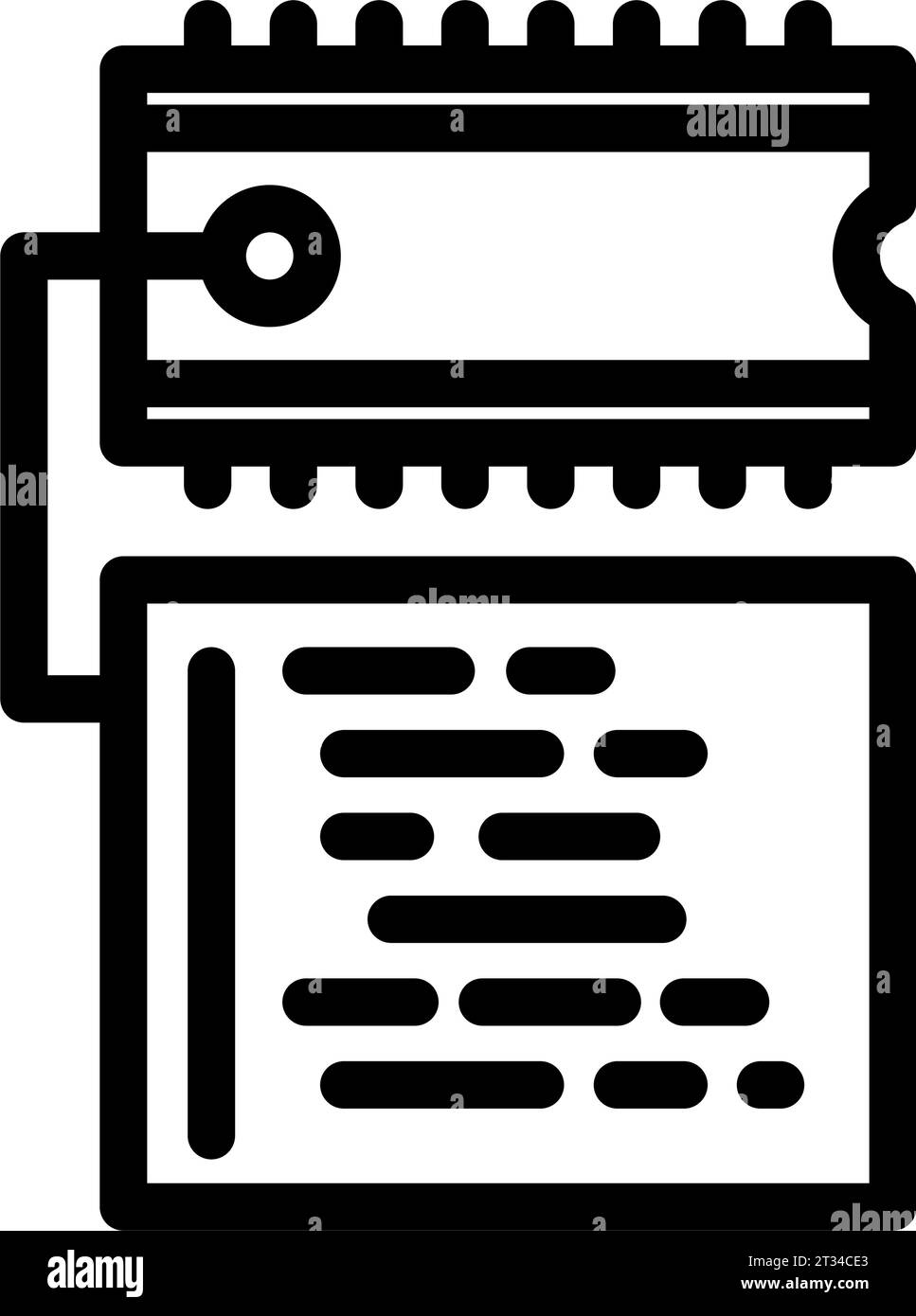microcontroller programming electronics line icon vector illustration ...