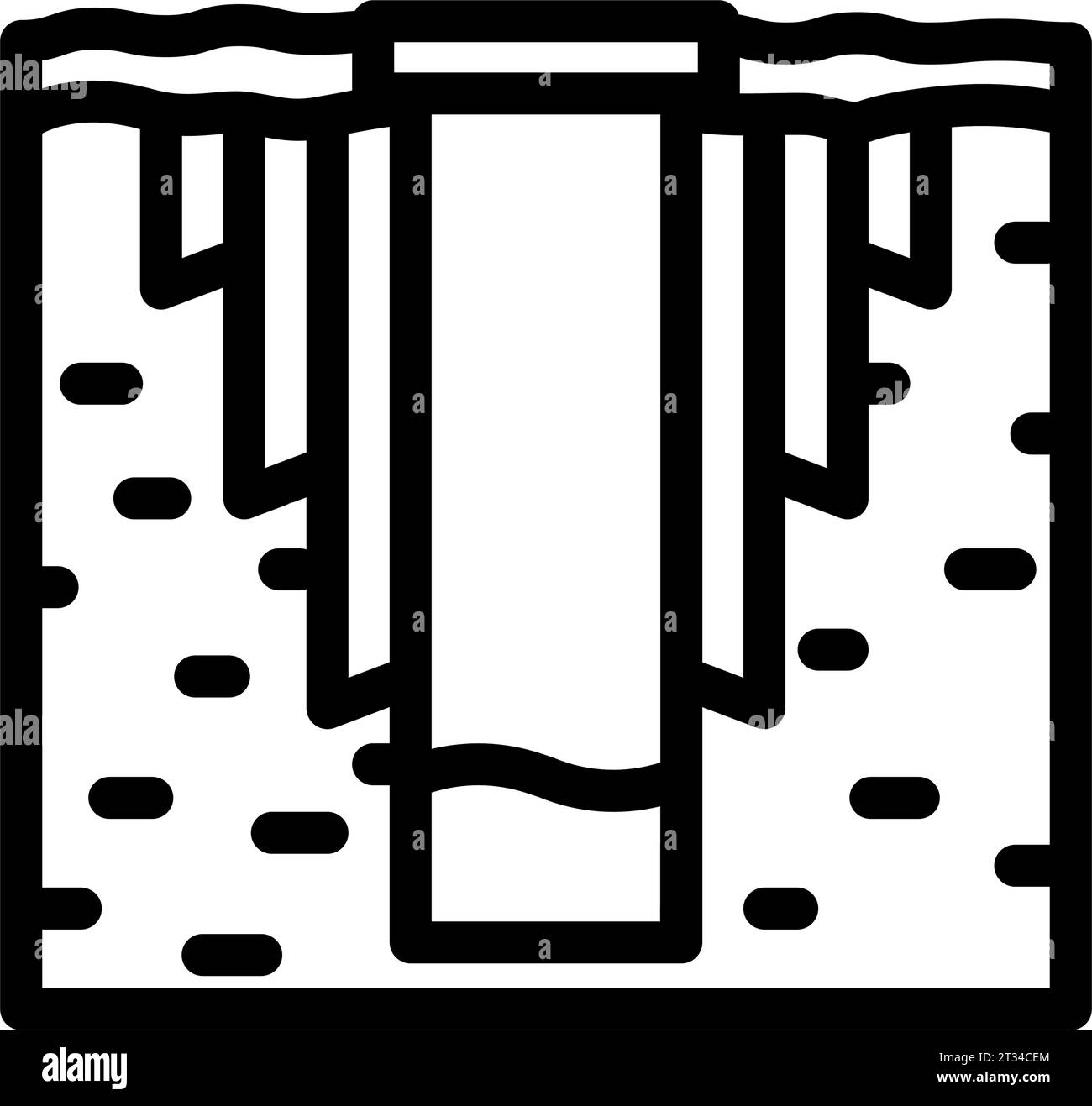 well design hydrogeologist line icon vector illustration Stock Vector ...
