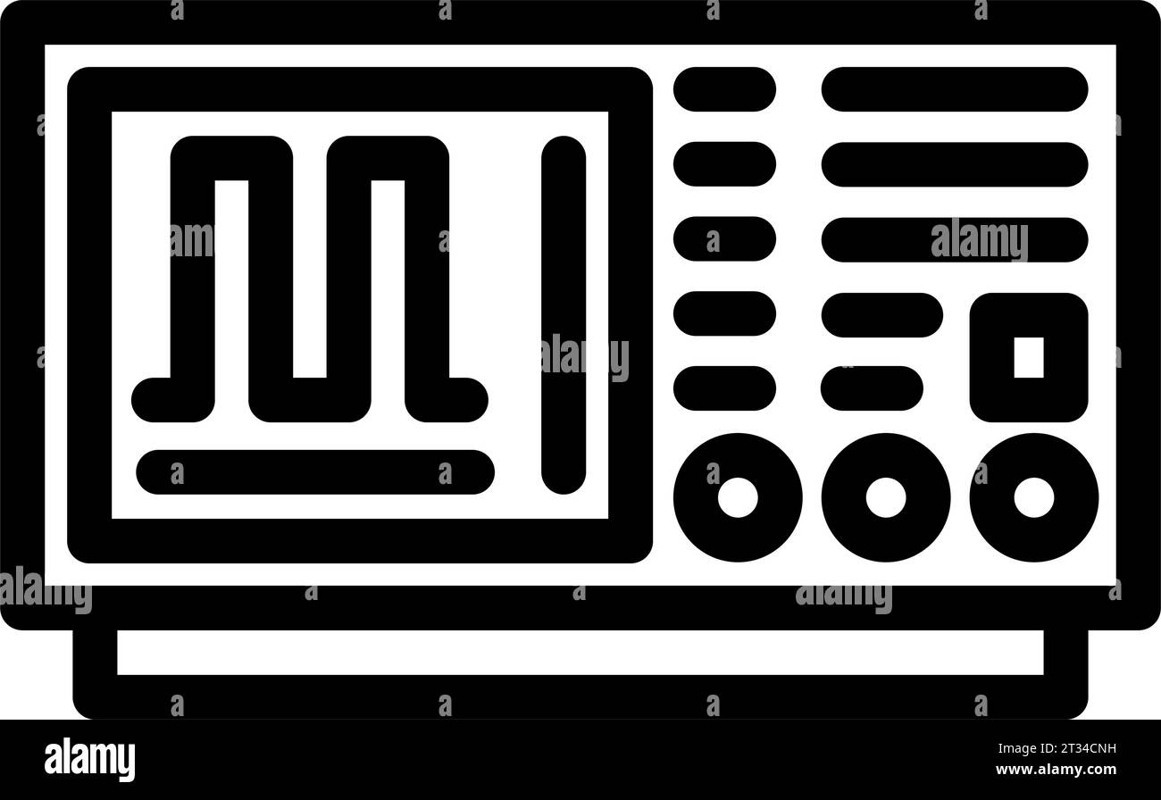 oscilloscope analysis electronics line icon vector illustration Stock ...