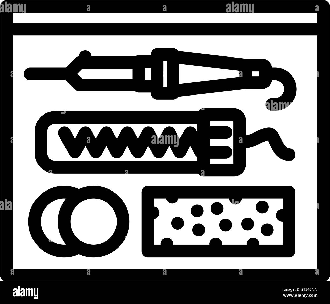 soldering components electronics line icon vector illustration Stock Vector