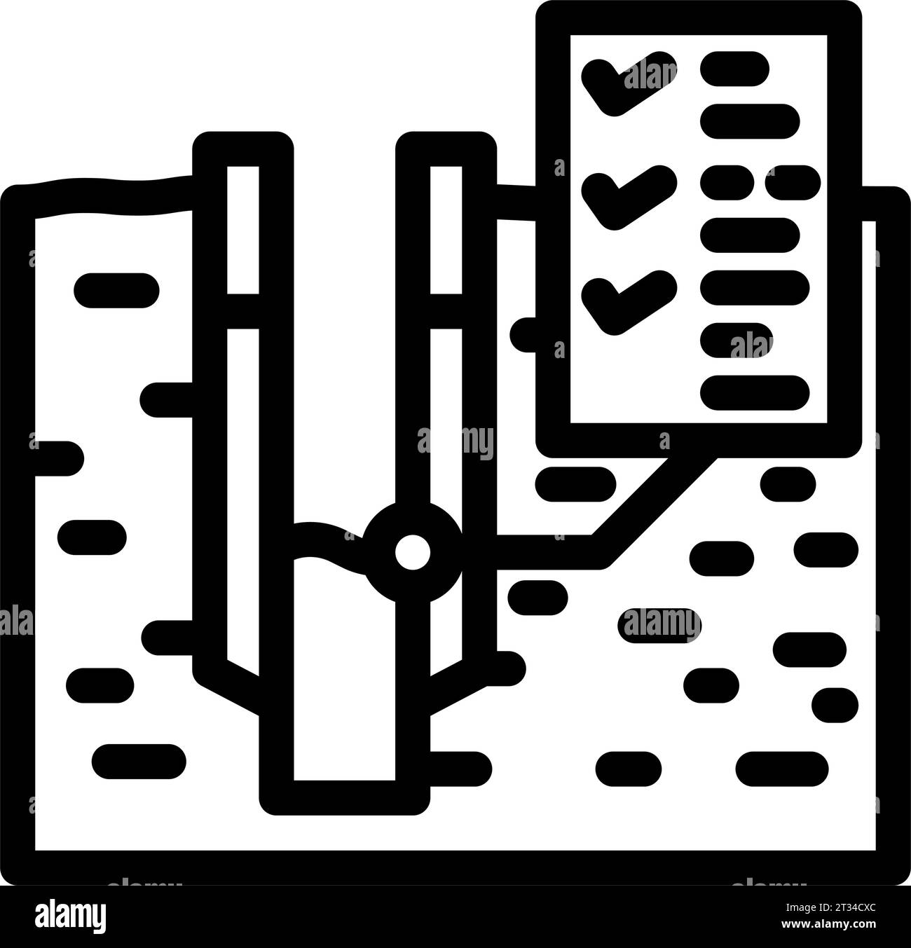 Water Well Testing Hydrogeologist Line Icon Vector Illustration Stock 