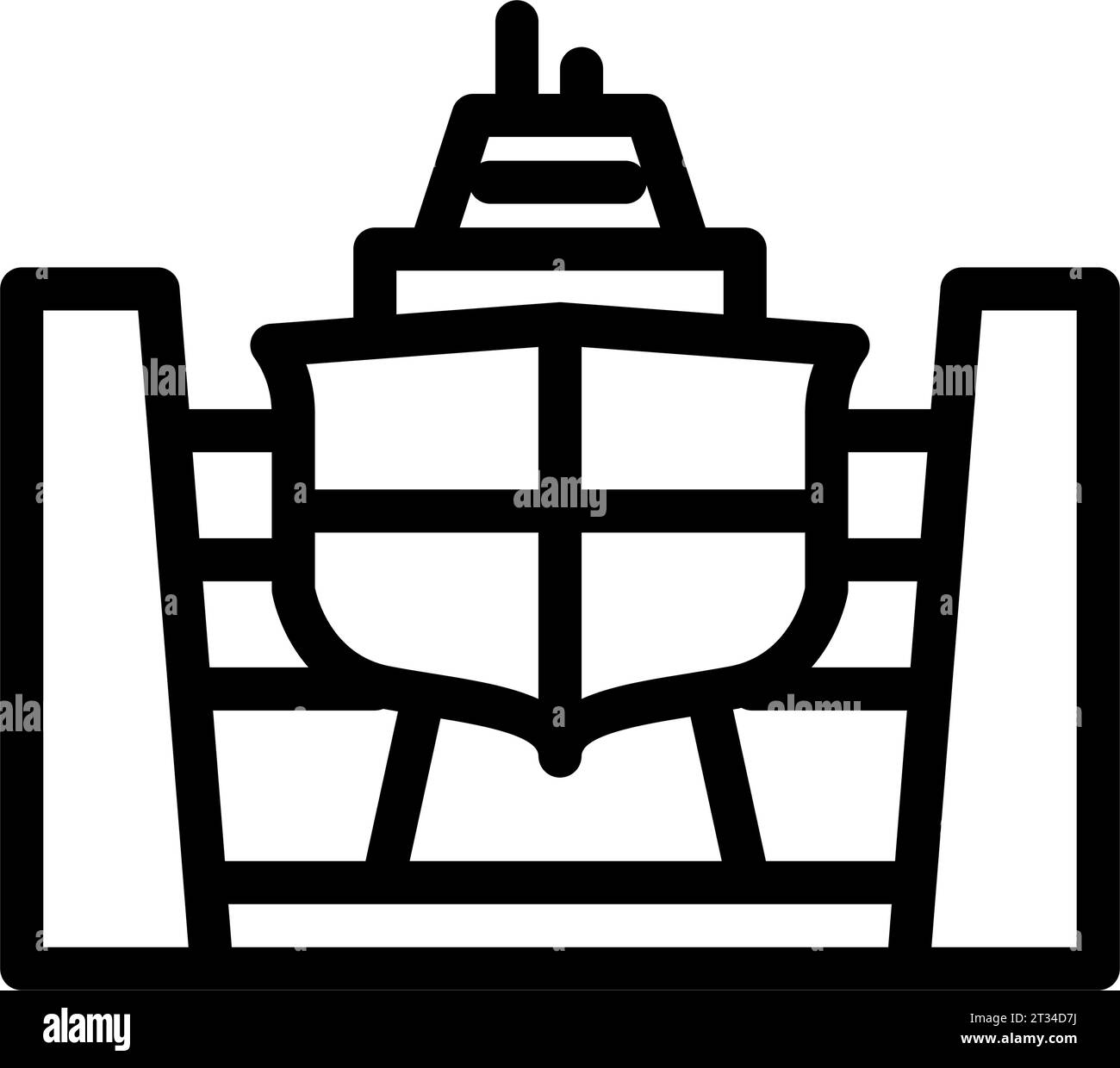 shipyard manufacturing process line icon vector illustration Stock