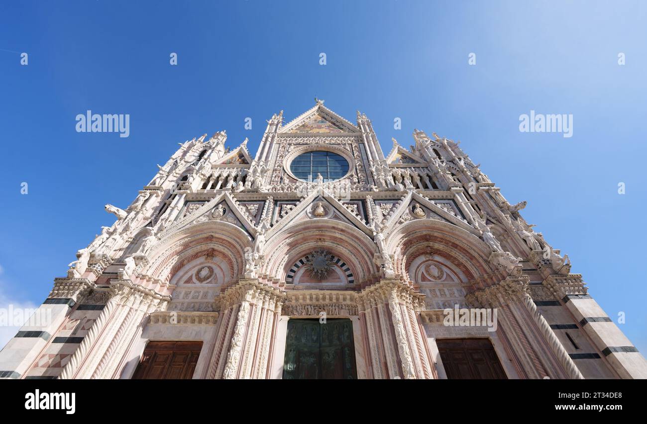 architectural detail of the Dome of Siena in Tuscany, Italy Stock Photo