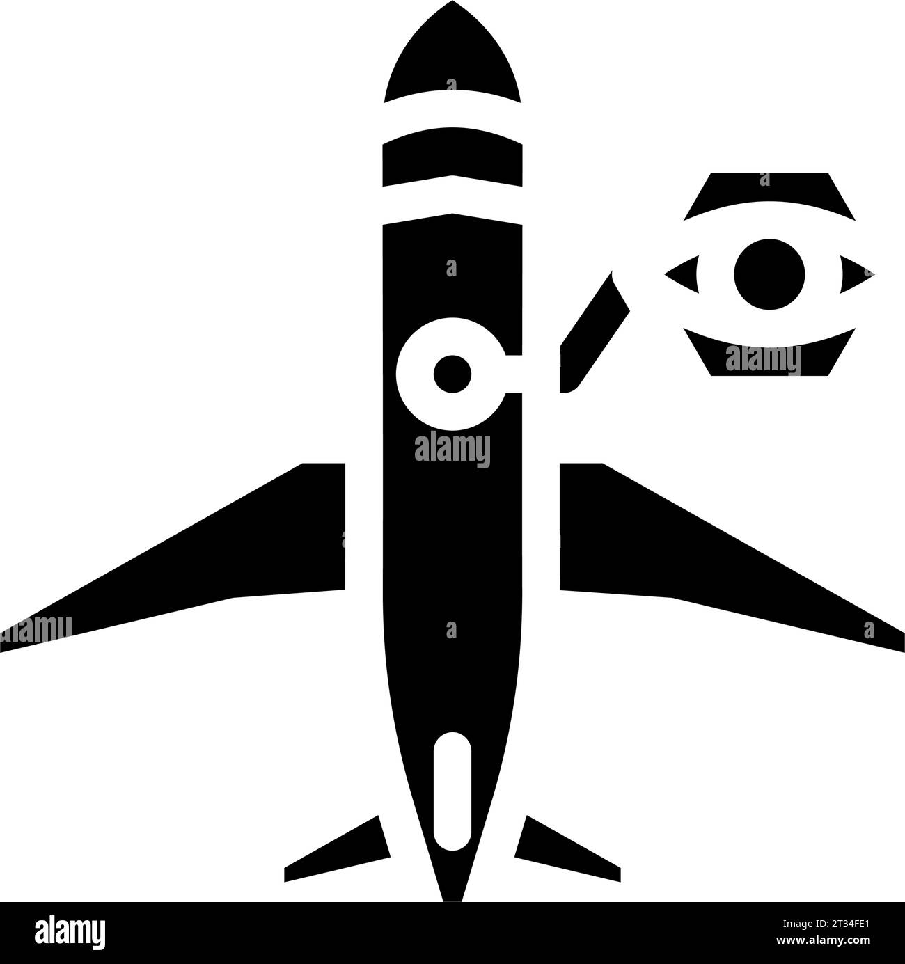 fuselage examination aircraft glyph icon vector illustration Stock ...